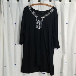 Cha cha vente sequined tunic 2xl